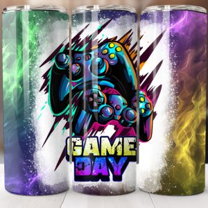 טאמבלר פוסטר צבעוני עם בקר משחק וידאו