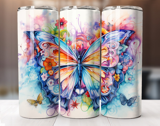 טאמבלר פרפר צבעוני עם כנפיים גדולות.